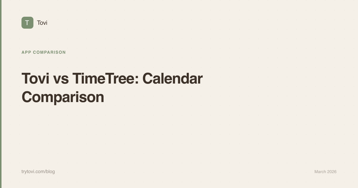 Tovi vs TimeTree: Family Calendar App Comparison